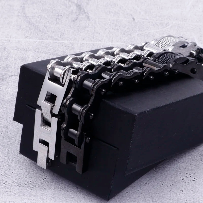 KALEN 12mm Stainless Steel Bike Chain Male Bracelet