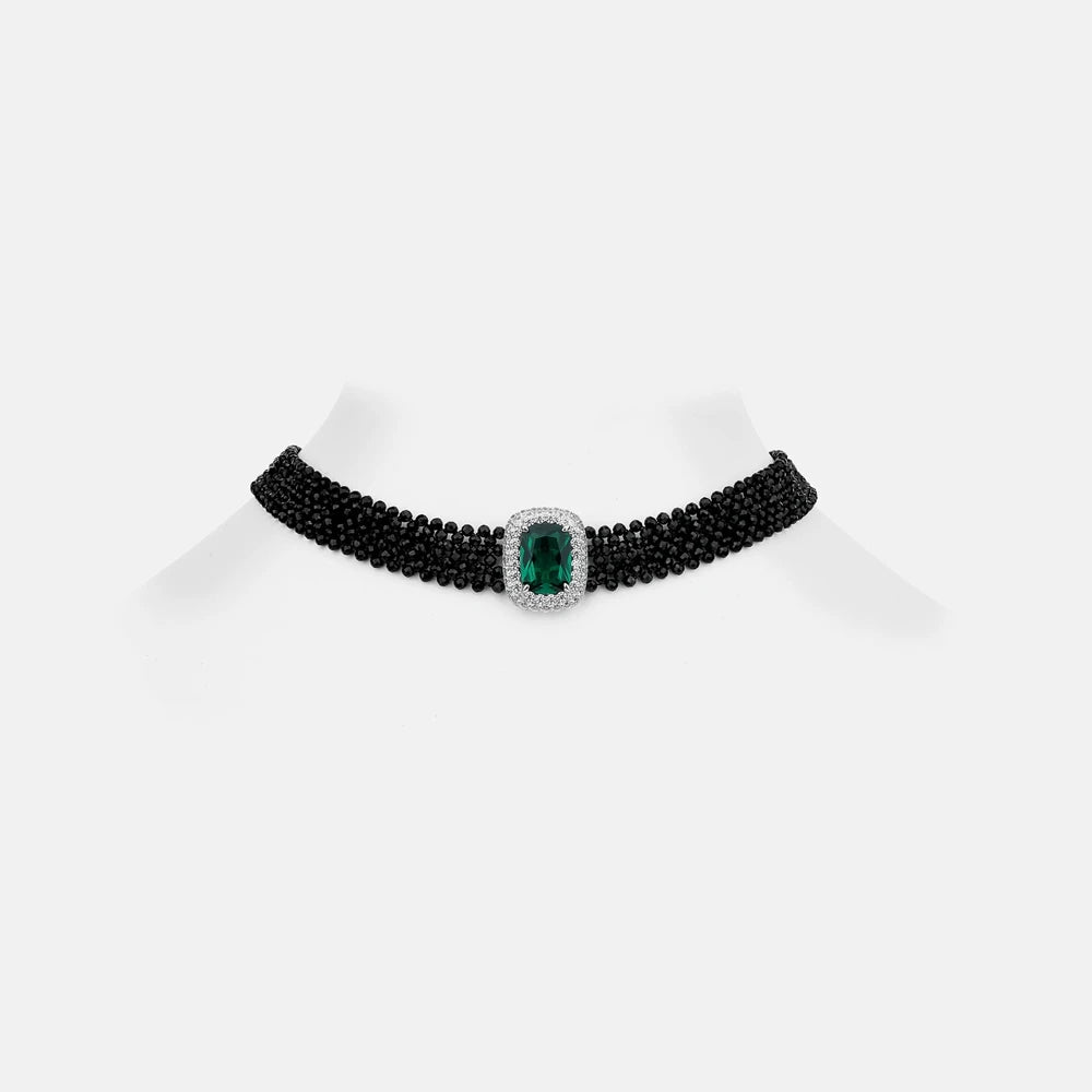 MUSHAN Jewelry Factory S925 Sterling Silver Black Spinel Woven Multi Layer Necklace European and American Jewelry for Women