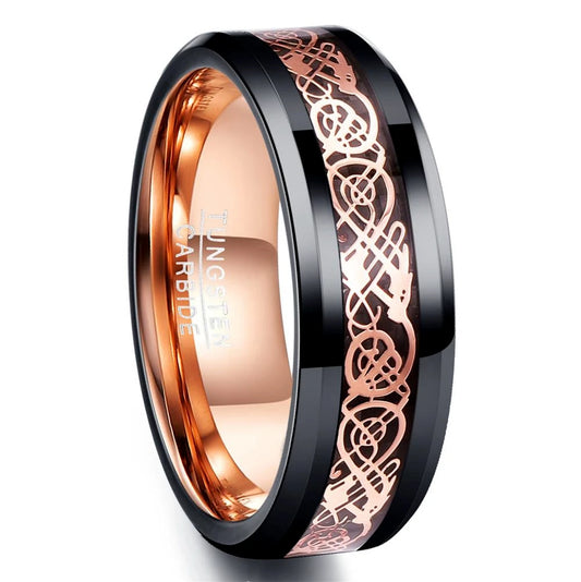 NEWLiFE REBEL Focus Rise 8mm Dragon Ring in Tungsten