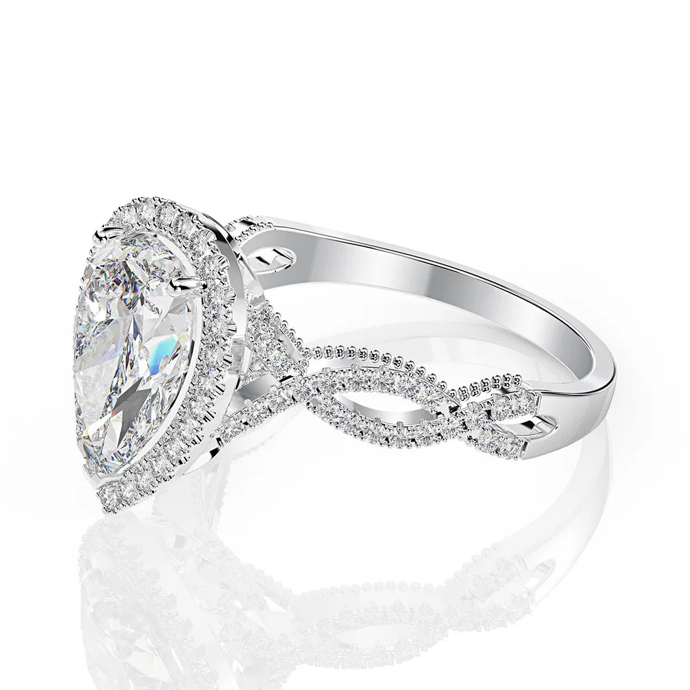 MuShan Jewelry Factory High Quality s 925 Sterling Silver Rings for Women 8*12 High Carbon Diamond Ring 2 Carat Ring Jewelry