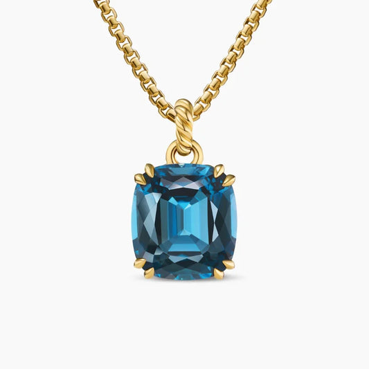 FASHIONISTA DY High-Quality 22mm Silver-Plated Diamond Necklace. Gold-Plated Colored Gemstone Necklace. Jewelry .