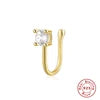 S&S 925 Silver Gold Plated Zircon Nose Cuff | Non-Piercing Flower Moon Star Heart