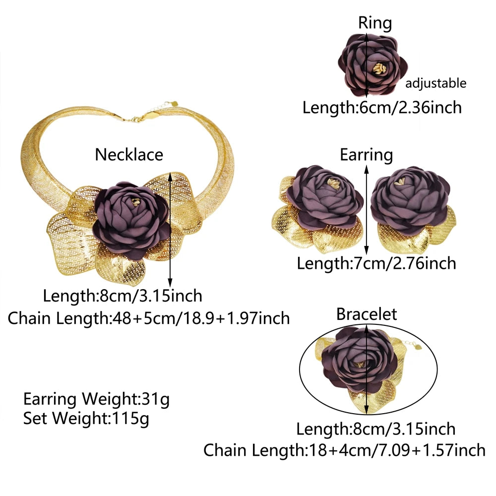 Italian Jewelry Set Alloy Brazilian Jewelry Sets Wedding Party Pendant Spiral Necklace Bracelet Ring Earrings Jewelry Set MY143