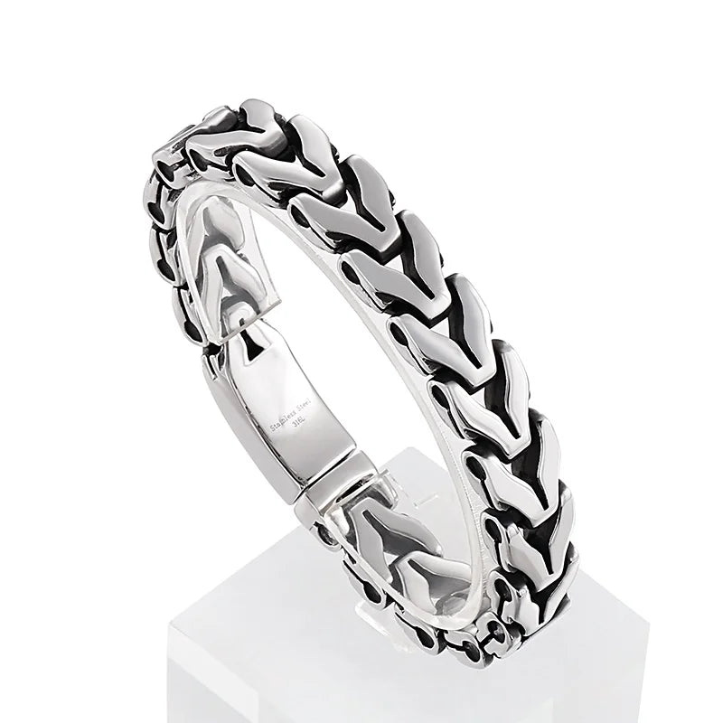 KALEN Mature Stainless Steel Fashion Jewelry Bracelets Casual Style Links Bracelet for Men