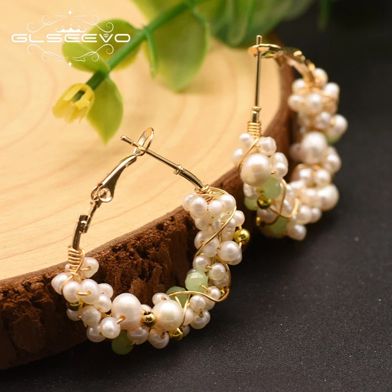 High Quality Natural Fresh Water White Pearl Hoop Earrings for Women Minimalist Korean Style Aros Mujer Oreja Earrings Bulk