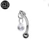 S&S Titanium Zircon Internally Threaded Eyebrow Stud | Multi-Shape & Colour