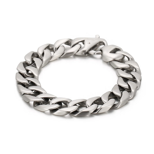 Viking Men's Cuff Stainless Steel Bracelet | Brushed & Polished Silver | 19–22cm