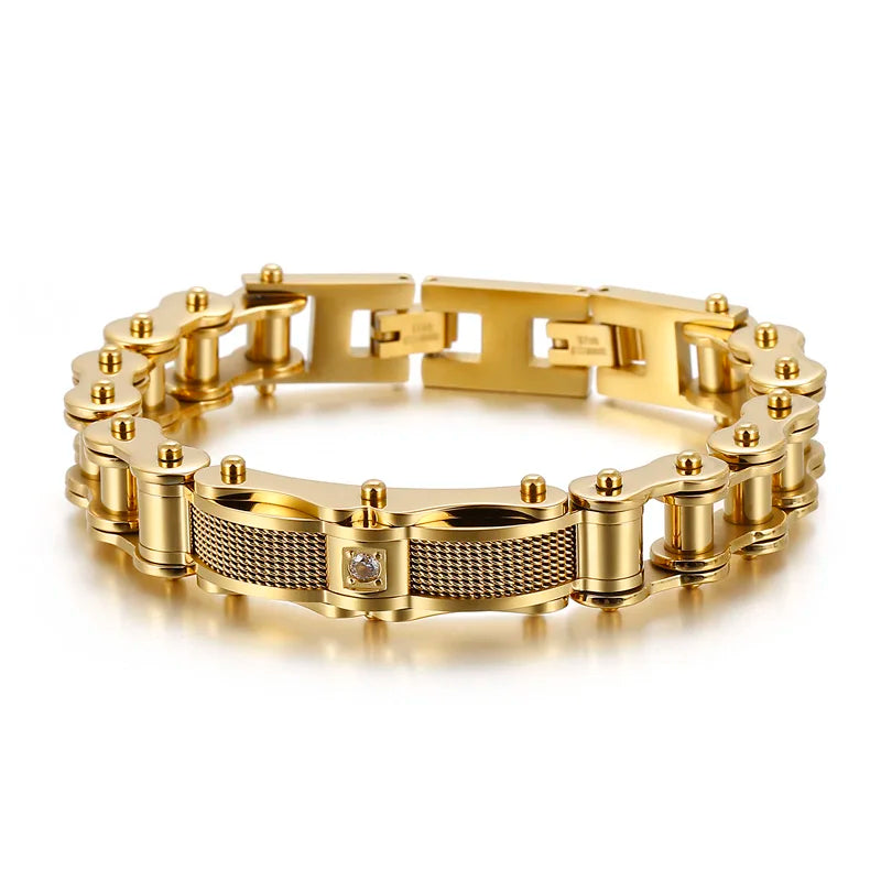 KALEN Stainless Steel Bike Bracelets Bangles for Men