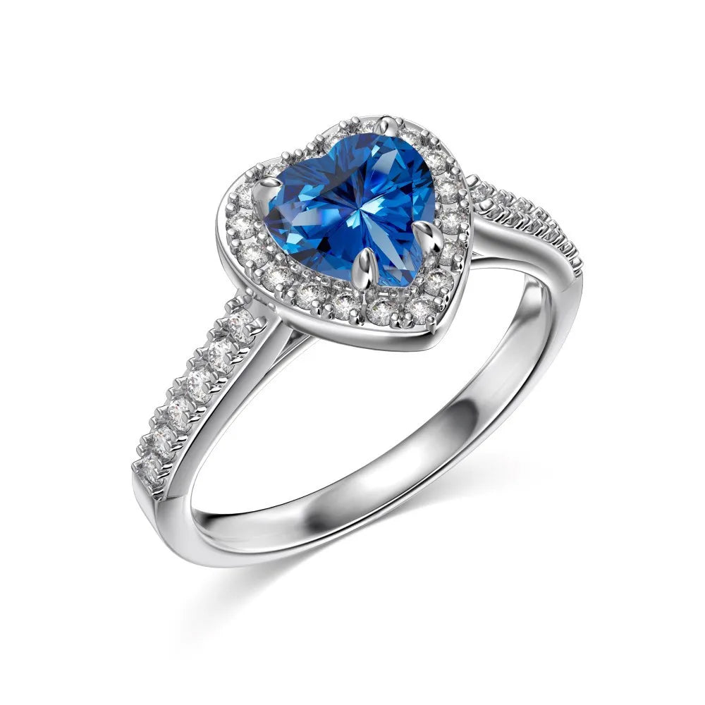 Gemfiori Bestseller S925 Sterling Silver Electroplated Natural Stone Personality Ring Womens Twelve Zodiac Series Wedding Heart Proposal