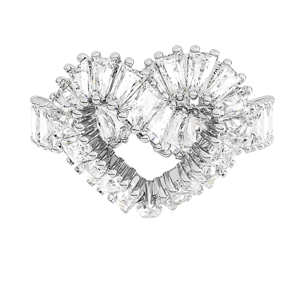 S&S Vintage Fancy Elegant Brass Zircon Ring Long-lasting Bright Shine Wedding Engagement Jewelry for Fashion Women