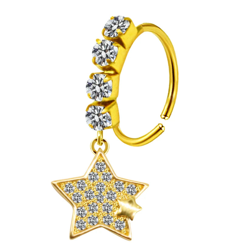 S&S Stainless Steel Dangle Hoop Nose Ring Collection | 66 Designs