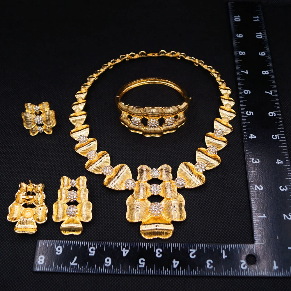 Zhuerrui Italiano Gold Designs Women Jewellery Set Party Fine Costume Jewelry Set Luxury Big Necklace Jewellery Sets I008520