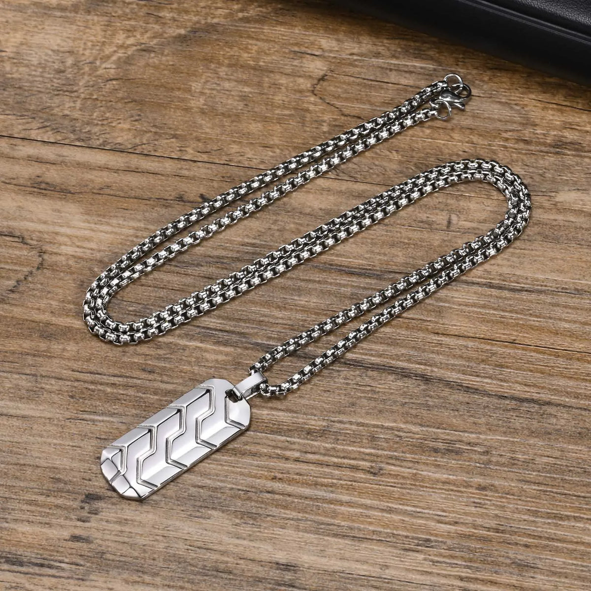 REBEL Hypoallergenic Men's Minimalist Black Gothic Cross Pendant Box Chain Necklace Sports Inspired Stainless Steel Sports Necklaces
