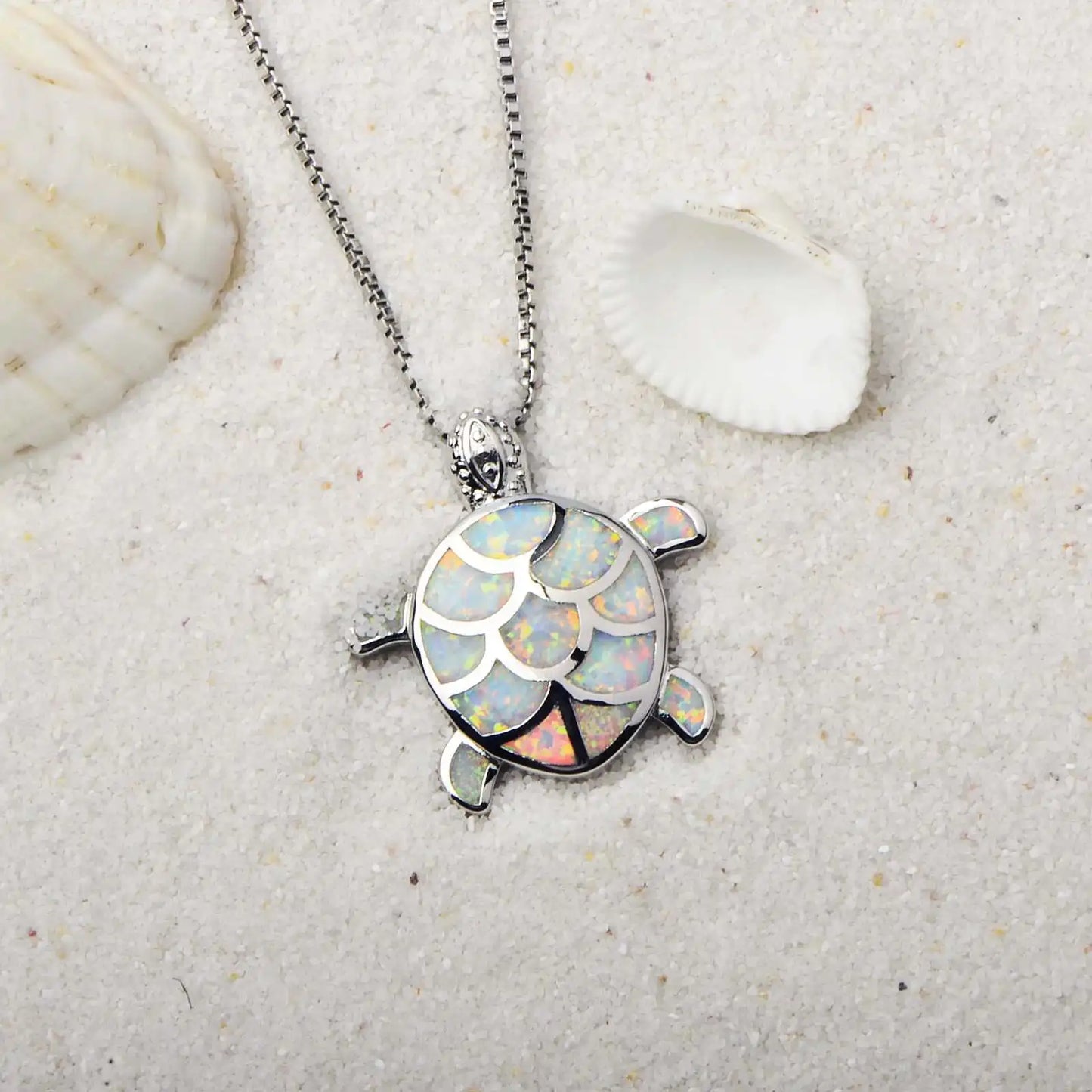 Elegant Sea Turtle Opal Necklace | Nature-Inspired Jewelry - Perfect Women's Gift Bulk Wholesale