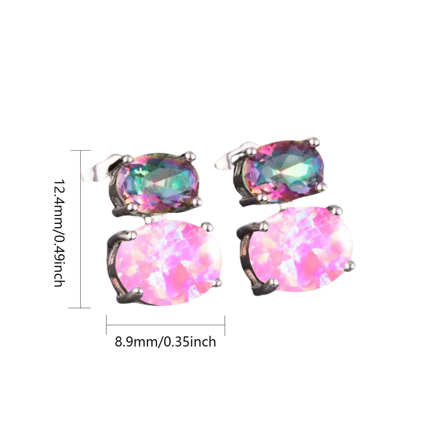 Hawaiian Vacation Vibes Oval Opal Hoop Studs TikTok Top Seller