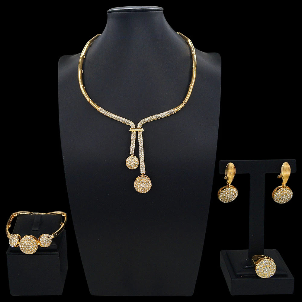 Zhuerrui Nigerian 18k Gold Plated Jewelry Set Brazil Gold Designer Wedding Jewellery Set Fashion Necklaces Jewelry SetsHB01714