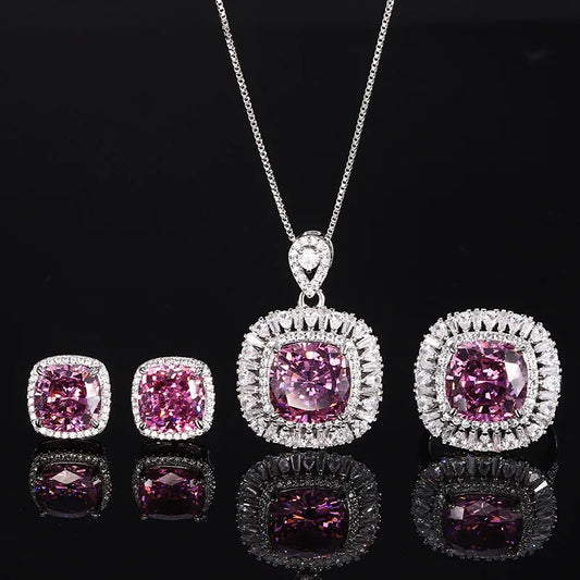 Gemfiori New High-quality Luxury Jewelry Brass Gold-plated Simulation Bird's Nest Cut Dried Rose Retro Set