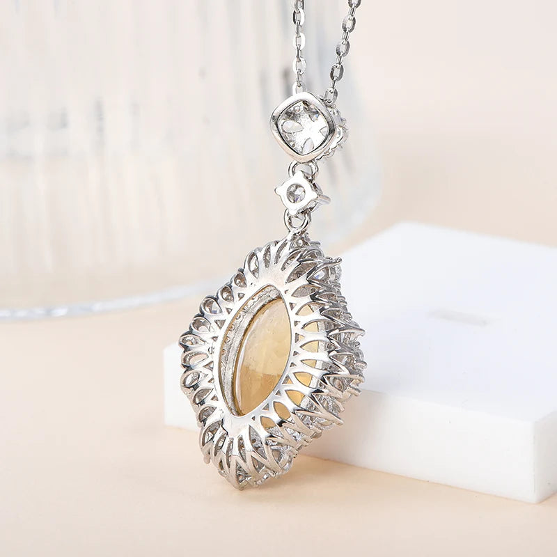 Gioiellieri Supplier for Natural Citrine Gemstone Pendant Necklace 925 Sterling Silver Pendant Manufacture Jewelry for Women