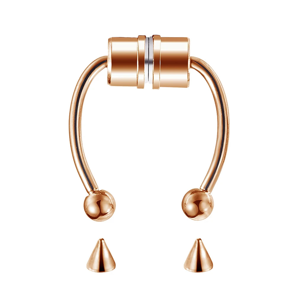 S&S Faux Septum Horseshoe Hoop Nose Ring | Non-Piercing | 9 Designs