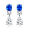 Gemfiori Anster High Quality S925 Lab Grown Cobalt Spinel Earring Stud Dainty Gemstone Stud Earrings for Women Daily Wear Gift