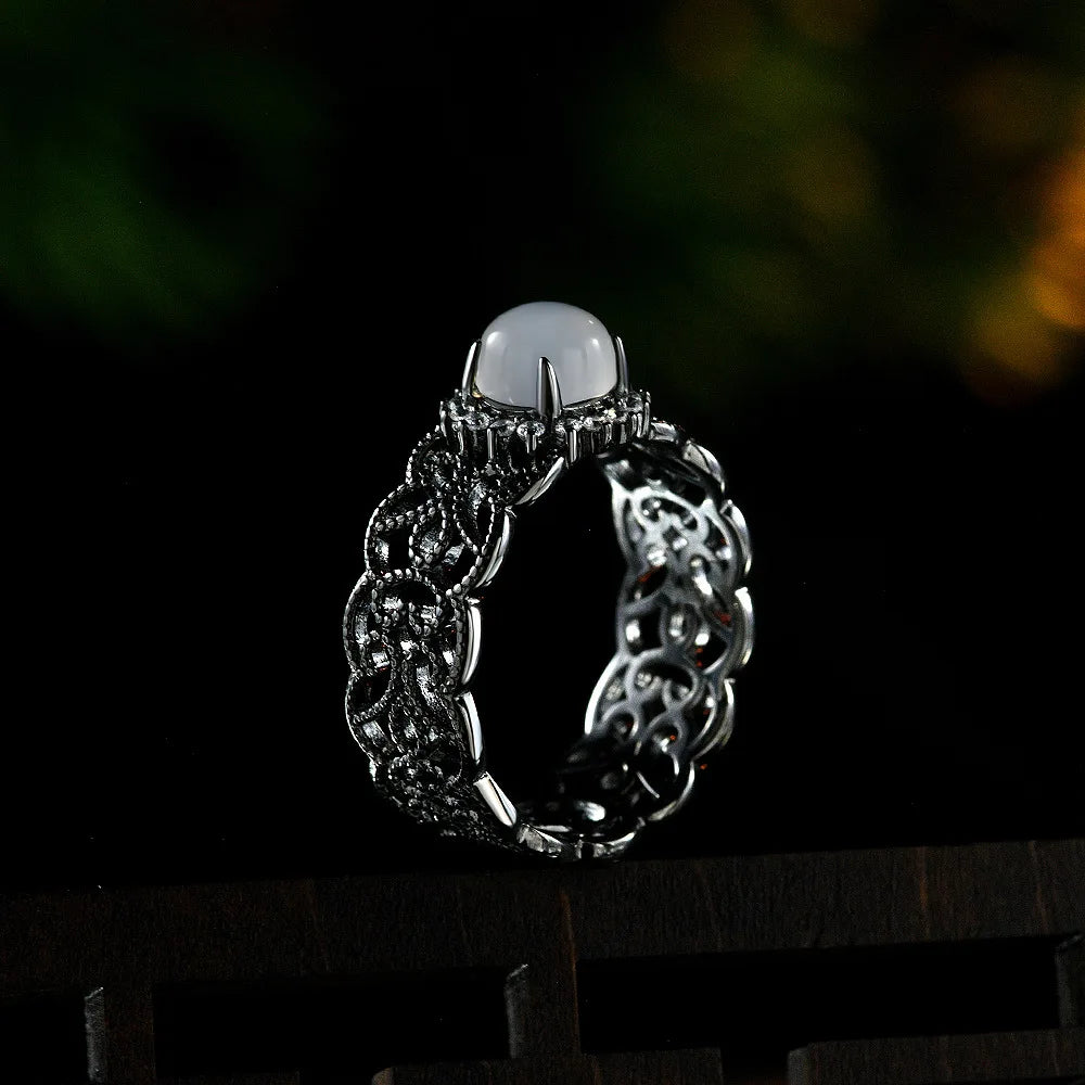 MuShan Jewelry Factory Cross Border Bestseller 925 Silver High Carbon Diamond Platinum Plated Luxury Bow Ring for Wedding Party