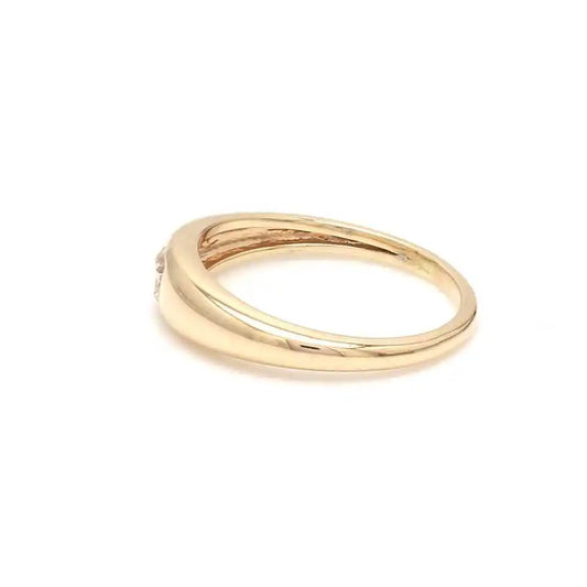 14Kt Solid Gold Natural Cushion Cut Diamond Rhodium Plated Mini Signet Ring Women Flush Setting Certified Wedding Engagement