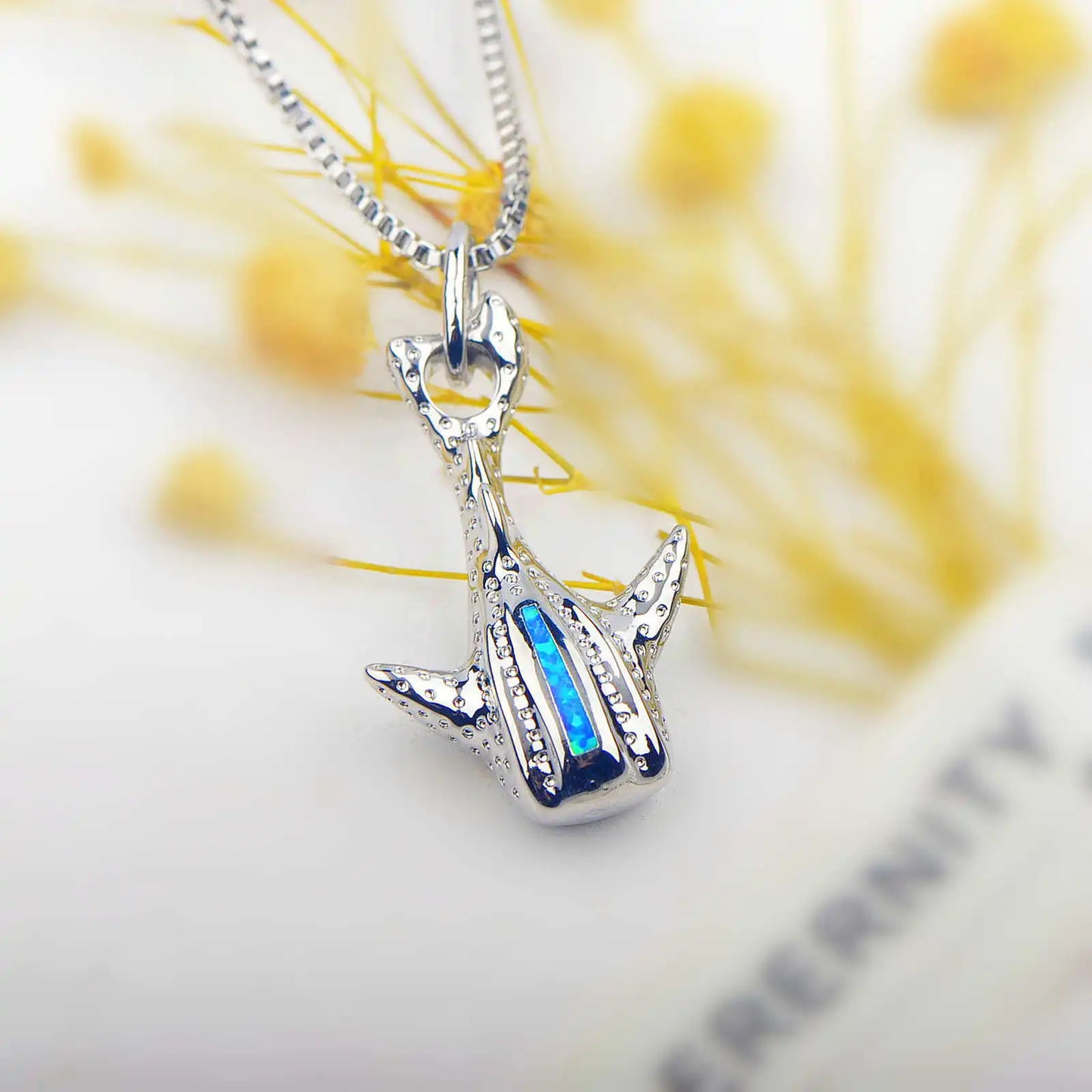 Hawaii Ocean Christian Copper Opal Pendant for Women Ocean Style Whale Sweater Chain Necklace Minimalist Opal Jewelry