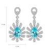 Gemfiori Exquisite 3PCS/Set Luxury Lab Grown Paraiba Bridal Jewelry Ring Necklace Earrings Fine Jewelry Sets for Engagement Wedding Party