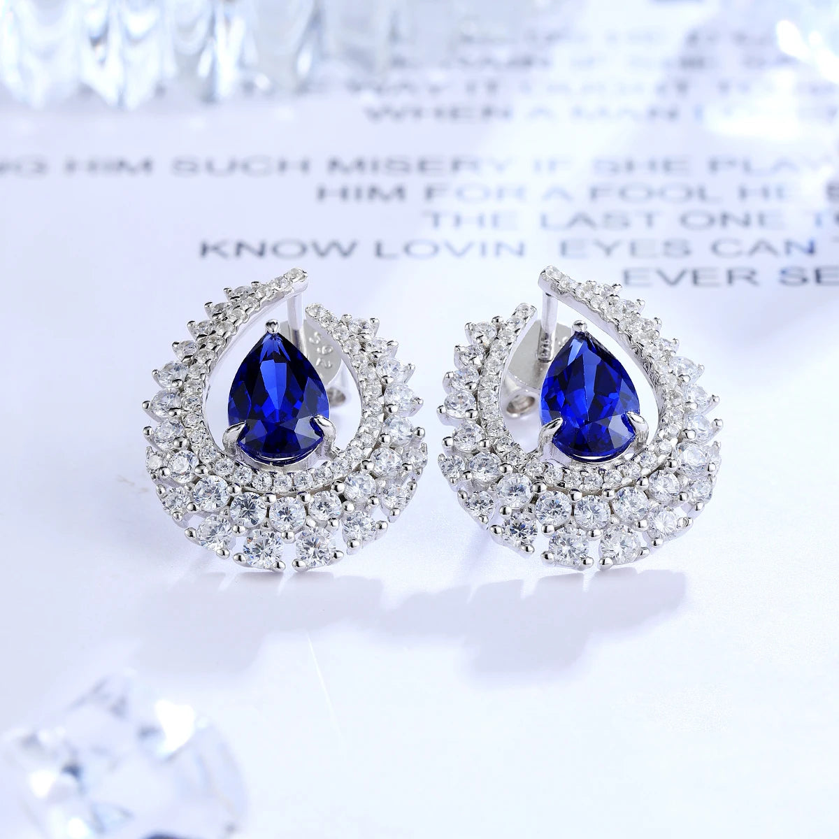 ArtistA Luxury Fancy Design Earring Women Jewelry Lab Gemstone Classic S925 Silver Women Birthday Gift Classic Earring Stud Set