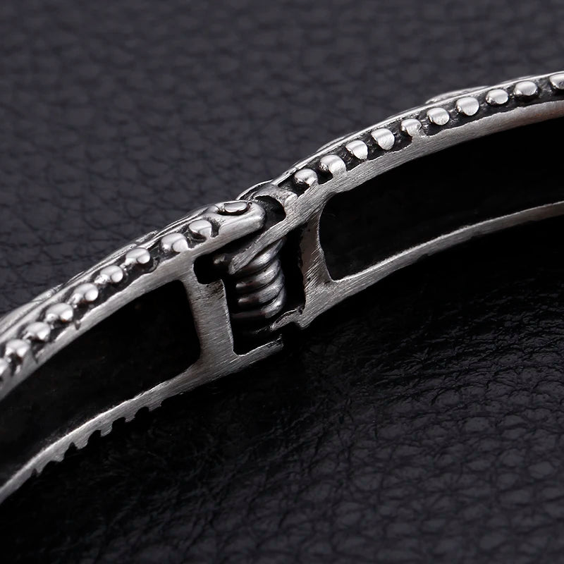 KALEN 316L Stainless Steel Punk Cool Man Dragon Cuff Bangle