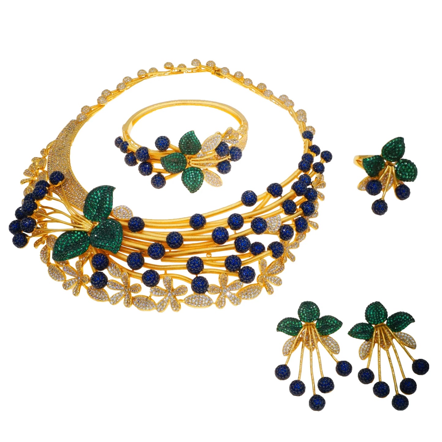 Zhuerrui Available Wedding Gold Jewelry Set Beautiful Multi Color BeadsJewelry Sets Cheap Women's Festival Gifts HZ24001270
