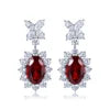 Gemfiori Anster High Quality S925 Lab Grown Ruby Earring Stud Dainty Gemstone Stud Earrings for Women Daily Wear Gift