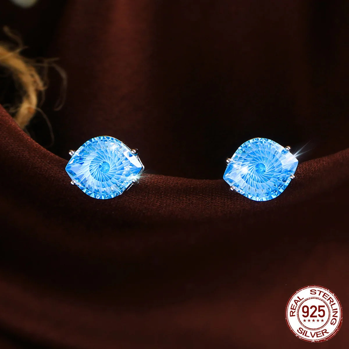 S&S 925 Sterling Silver Magic Eye CZ Stud Earrings – 4 Colours – Collection