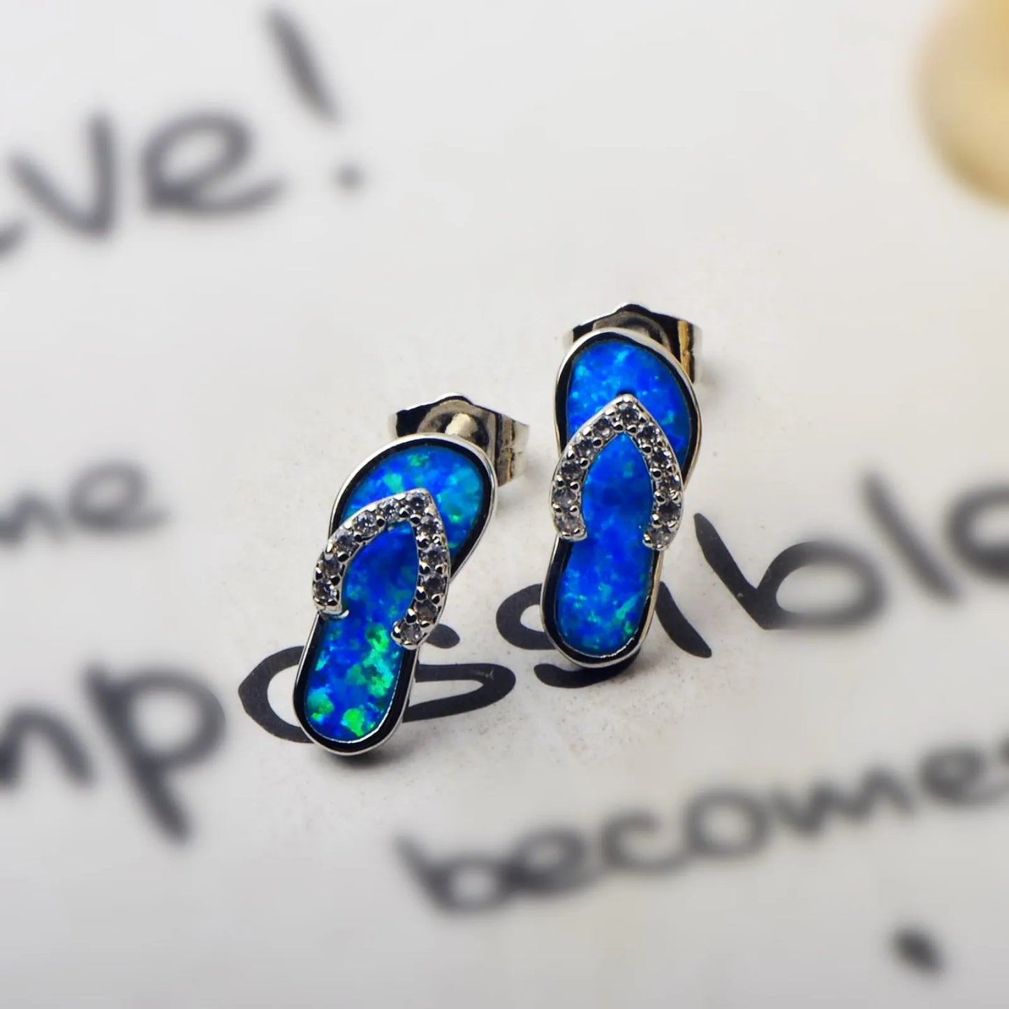 Jewelry for Women Bohemian Plant Floral Cluster Silver Plated  Opal Slippers Stud Earrings