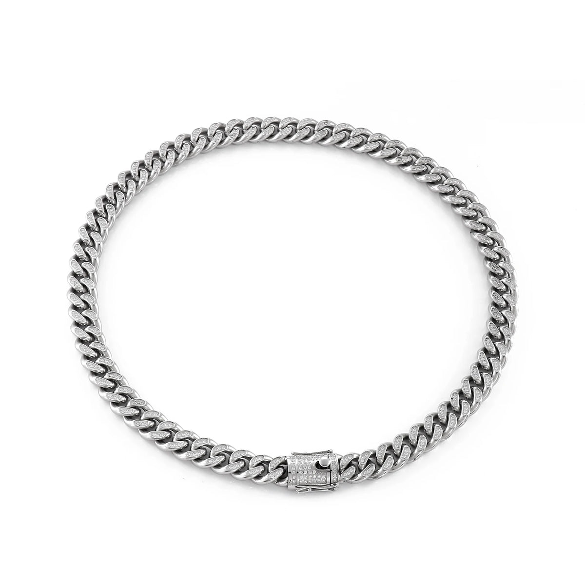 KALEN Luxury High Quality Inlaid Zircon Chain Bracelet Necklaces Men Stainless Steel Jewelry Set