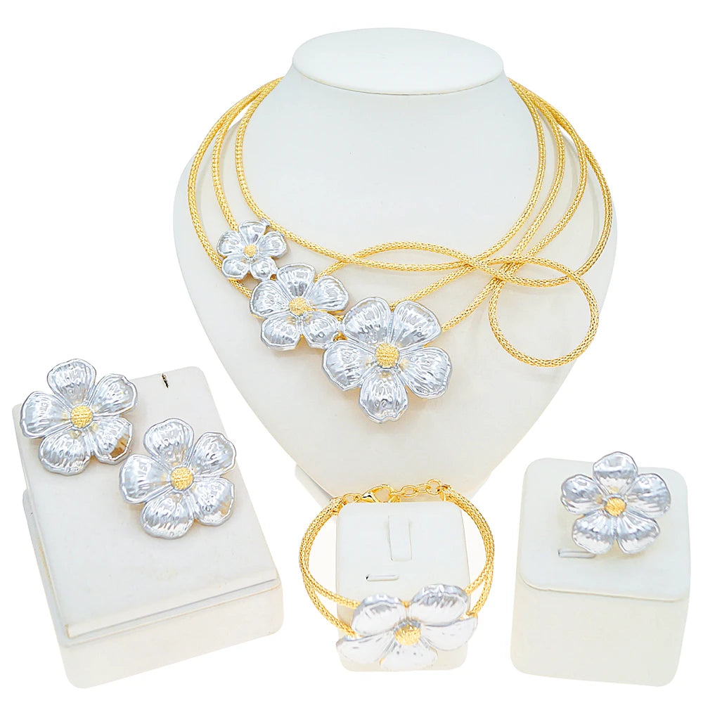 Zhuerrui Italiano Gold Designs Women Jewellery Set Party Fine Costume Jewelry Set Luxury Big Necklace Jewellery Sets X0010930
