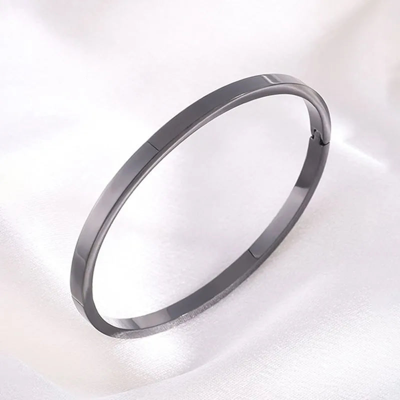 REBEL Stainless Inoxydable Stainless Steel 18K Gold Plated Roman Women Fashion Jewelry Bracelets Bangles