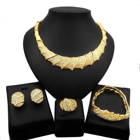 Zhuerrui Leopard Italian Gold Design Jewelry Set Premium Good Quality Wholesale Jewelry Women Wedding Party Gifts HC10029