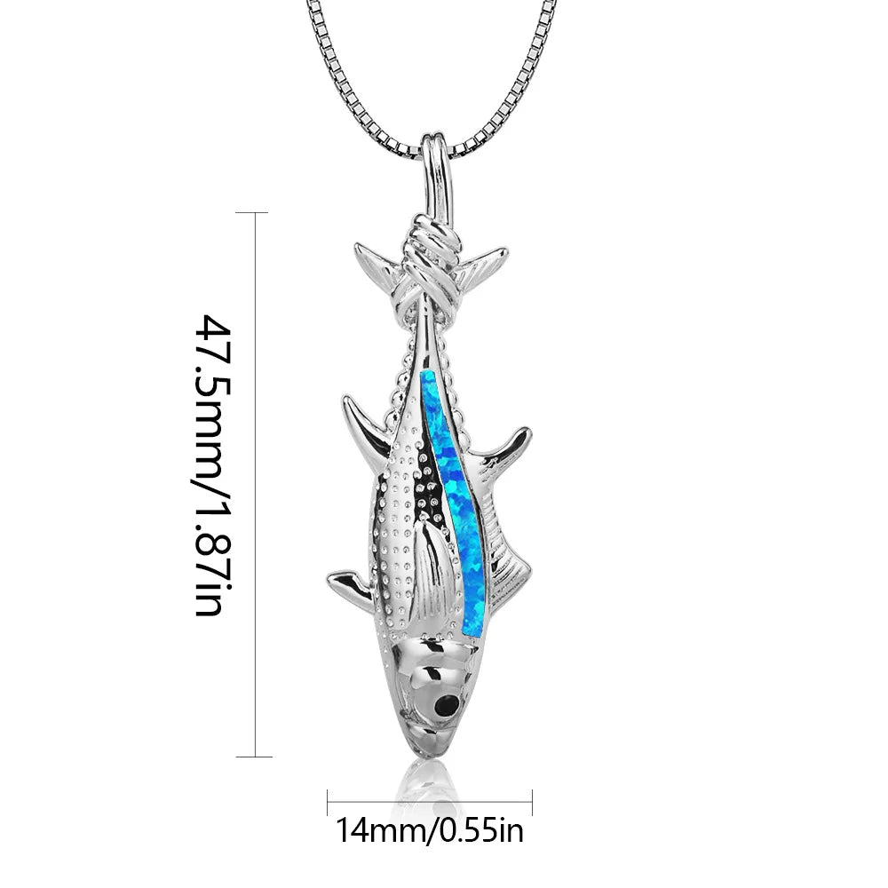 Animal Silver Plated Copper Alloy Opal Lariat Necklace for Women Aobao