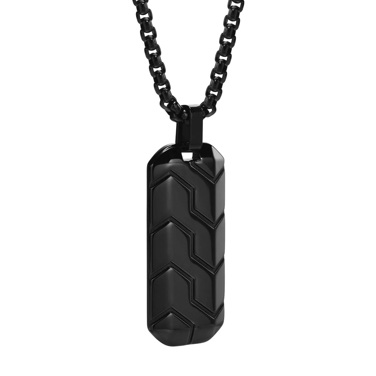 REBEL Hypoallergenic Men's Minimalist Black Gothic Cross Pendant Box Chain Necklace Sports Inspired Stainless Steel Sports Necklaces