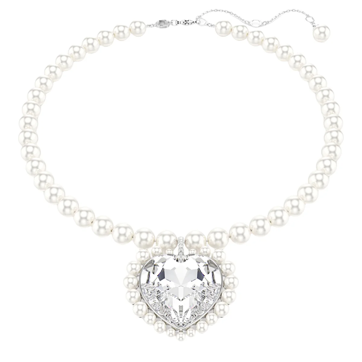 S&S Dainty Love Heart Pendant Necklace, Cubic Zirconia Key Interlocking Necklace Romantic Gift for Her