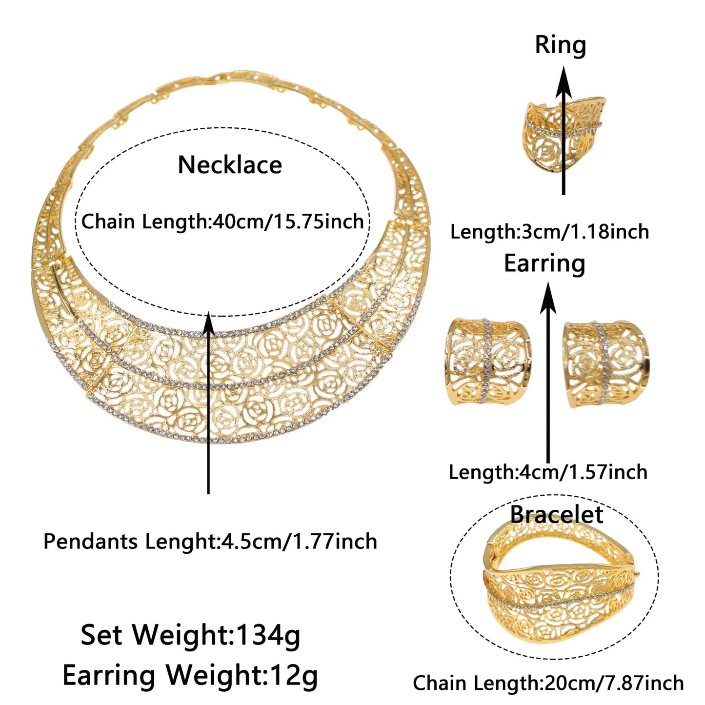 Zhuerrui Latest Italian Jewelry Set Fashion Copper Ring Delicate Flowers Nigerian Girls Engagement Jewelry 4-piece SetH00911