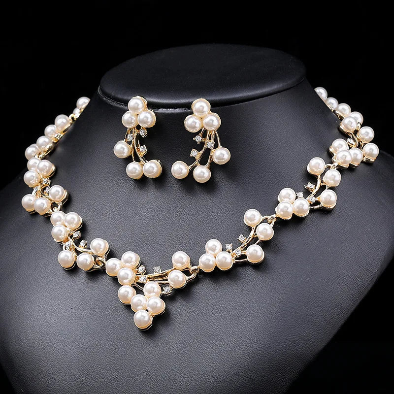 Crystal Geometric Necklace & Earrings Jewellery Set | Silver Plated Occasion Fashion Set