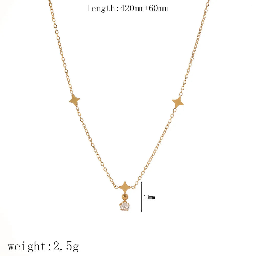 S&S 18K Gold Plated Stainless Steel Zircon Necklace, Bracelet & Anklet | 14 Styles