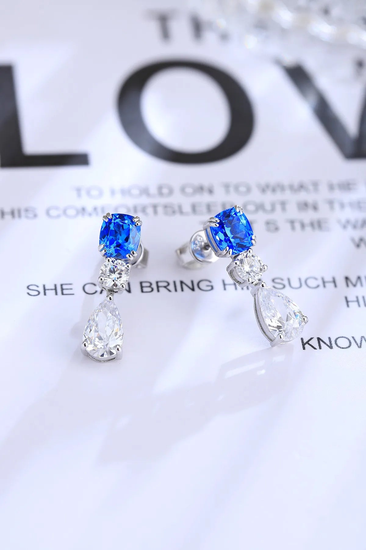 Gemfiori Anster High Quality S925 Lab Grown Cobalt Spinel Earring Stud Dainty Gemstone Stud Earrings for Women Daily Wear Gift