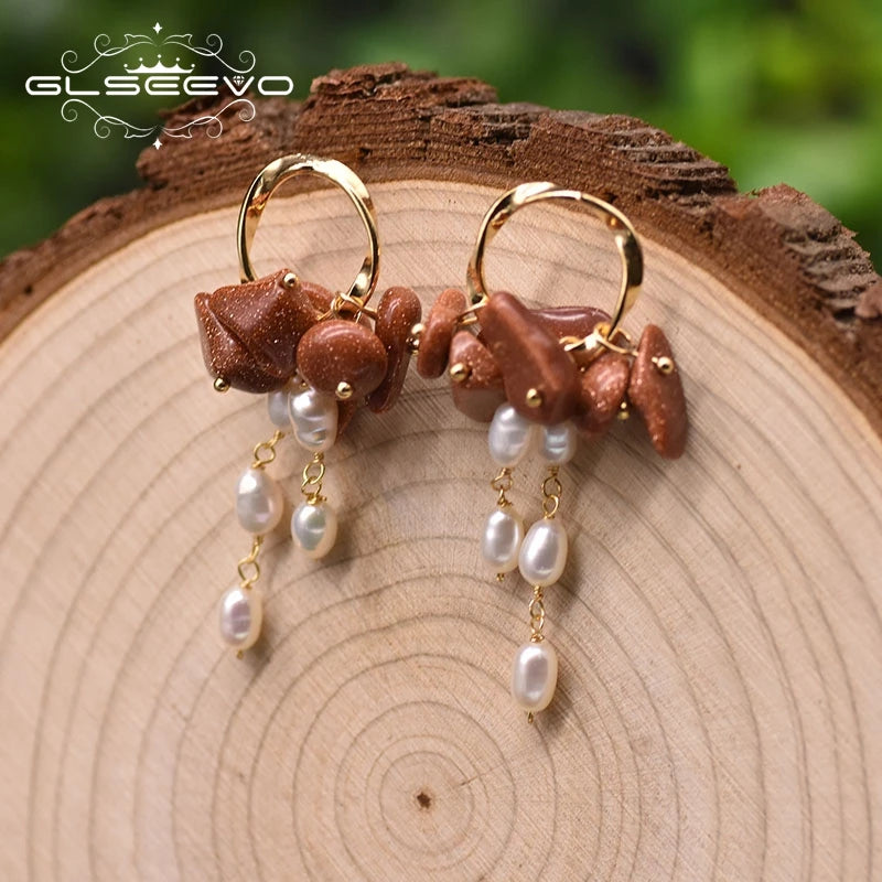 Pink Crystal Earrings Party Gift Freshwater Pearl Drop Earrings Ear Pin 925 Sterling Silver Fine Jewelry  Earrings Bulk