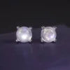 ArtistA Sparkling Star Element Mysterious 925 Sterling Silver Moonstone Stud Earrings Halo Genuine Natural Moonstone Drop Earrings