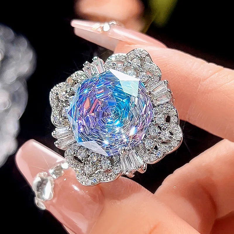 Gemfiori 2025 New Hot Selling Jewelry Copper Bottom Gold Plated Gradient Color Temperament Set