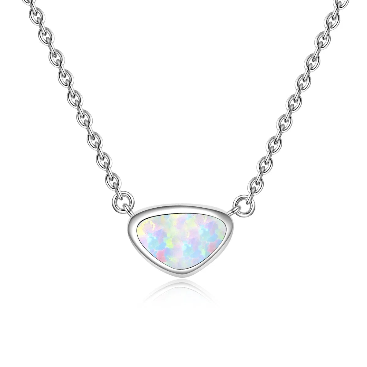 Aobao Triangle Tooth Necklace Geometric Pendant Sweater Chain Opal Wholesale