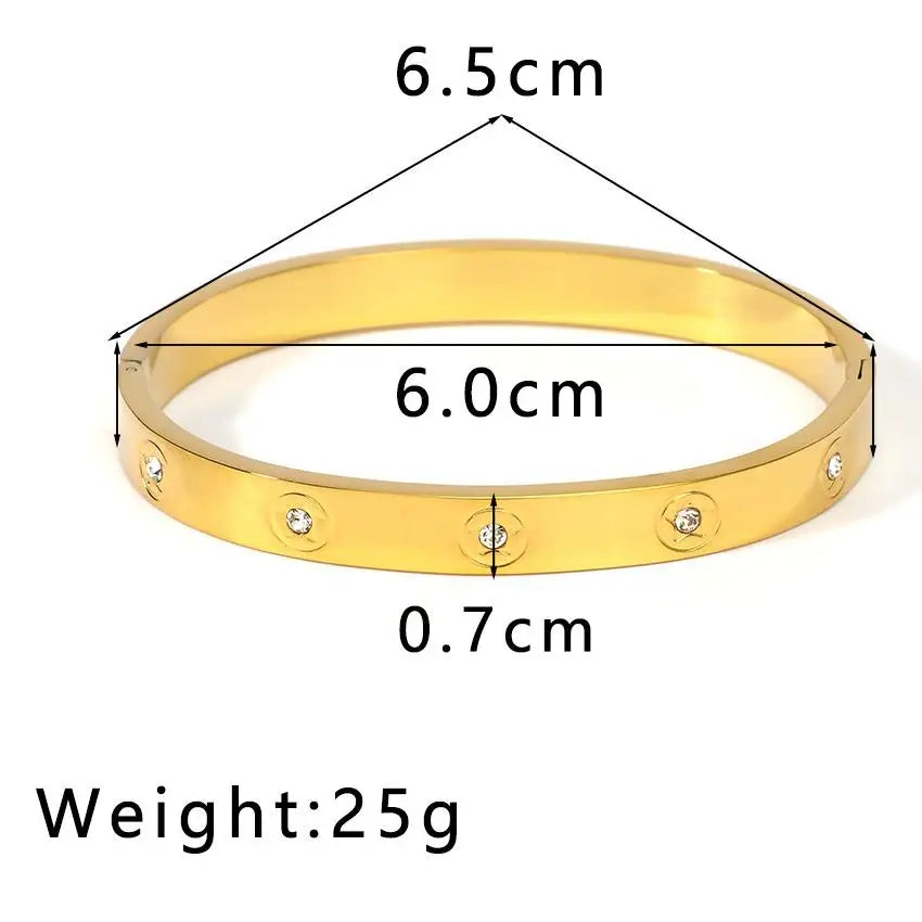 Versatile Hand Round Zircon Fine Snake Chain Bracelets New Green Leaf Charm Gold Stainless Steel Indian Style Bangles ALN2511307